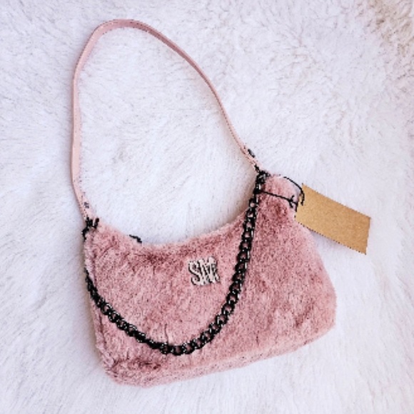 Steve Madden new with tags blush pink faux fur handbag $88 Msrp - Picture 1 of 5